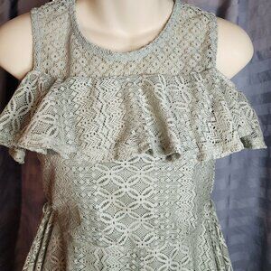 Knitworks Girls Size 12 Sage Green Dress Boho